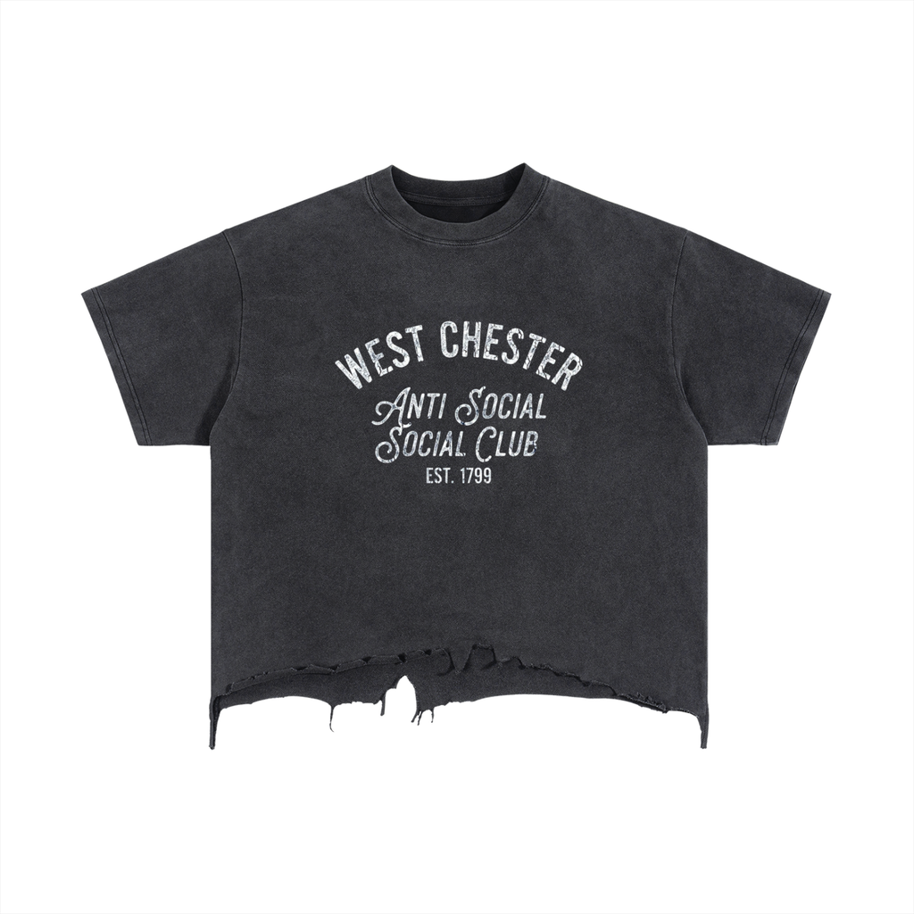 Vintage Wash Boxy Distressed Hem T-Shirt