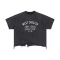 Vintage Wash Boxy Distressed Hem T-Shirt