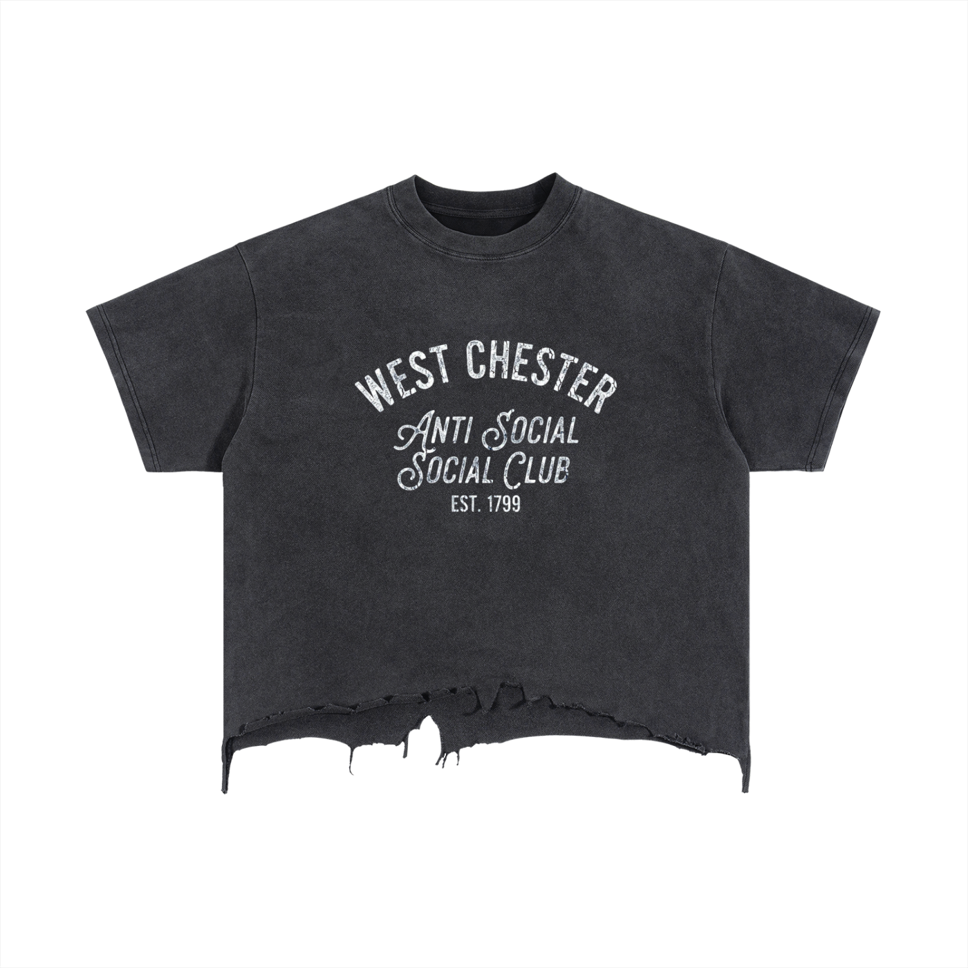 Vintage Wash Boxy Distressed Hem T-Shirt