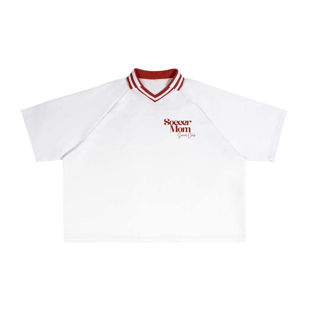 Soccer Mom Social Club Contrast Lapel Collar Boxy T-Shirt